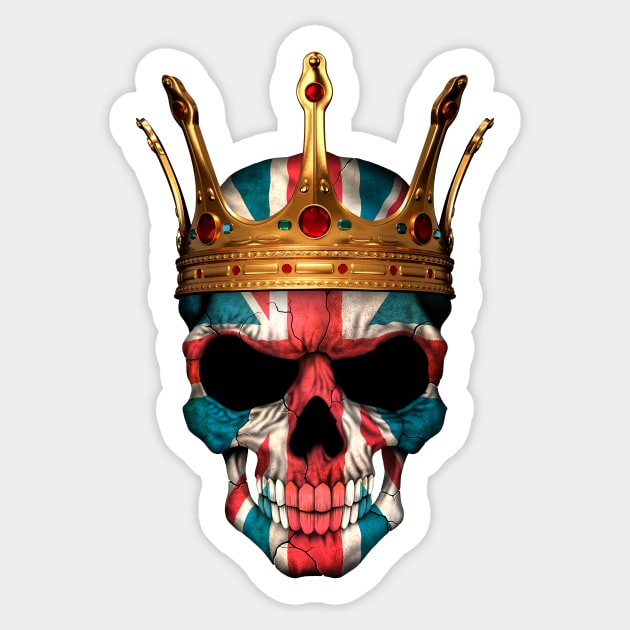 British Flag Skull with Crown Sticker by jeffbartels